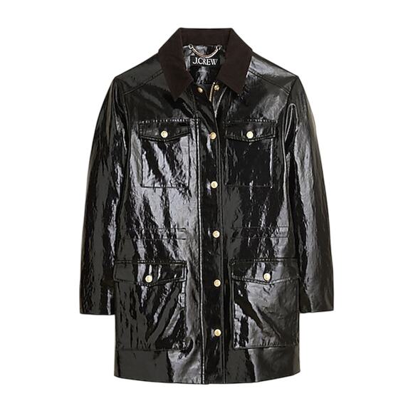 J. Crew Jackets & Blazers - J.Crew Laminated Black Barn Size XXS Jacket NWT